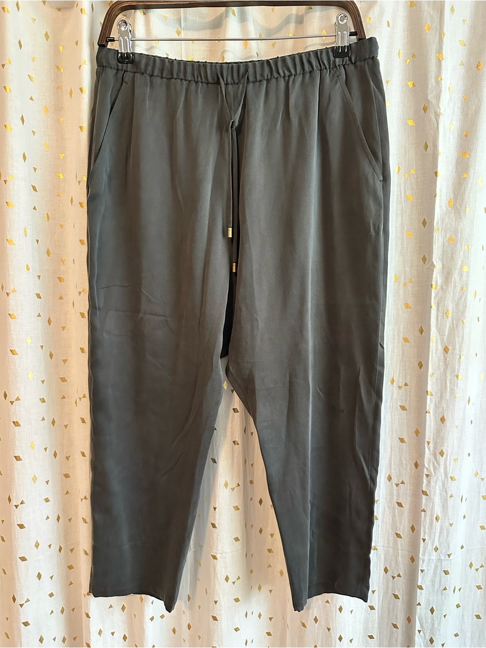 Eileen Fisher Silk Drawstring Tapered Crops